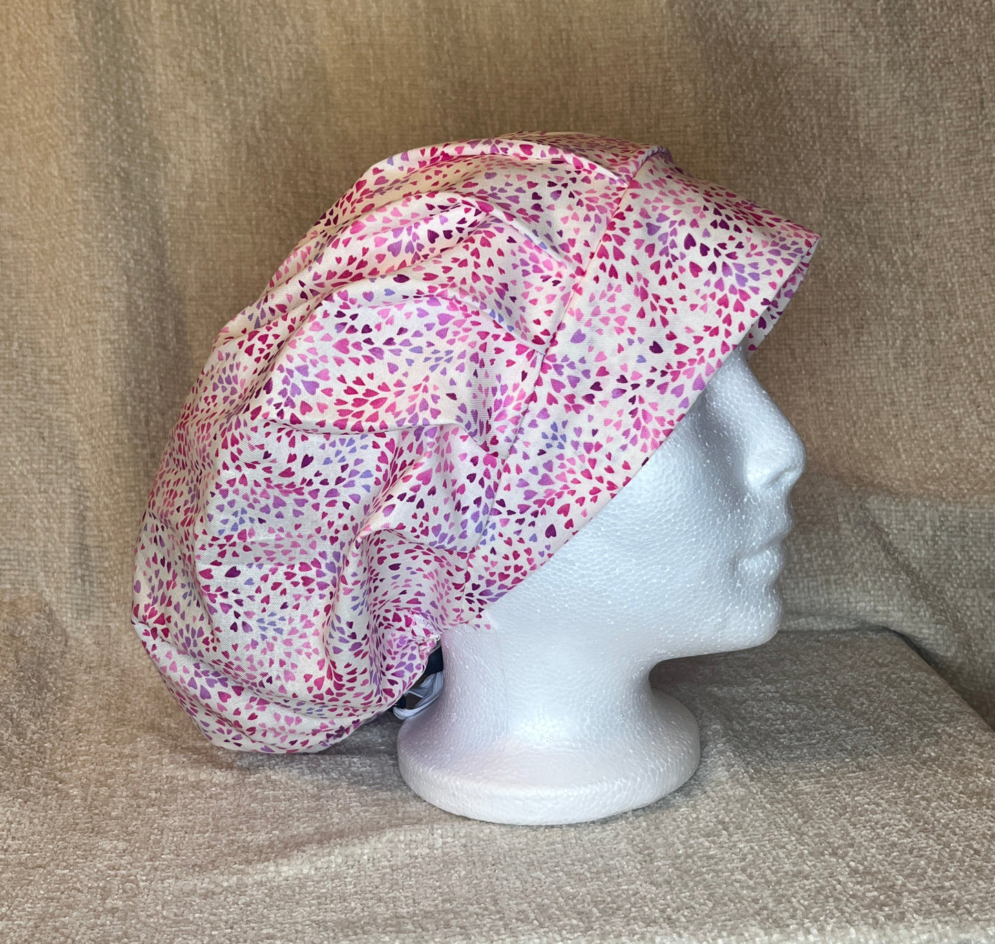 Bouffant/Ponytail: Mini Pink Hearts