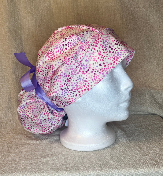 Bouffant/Ponytail: Mini Pink Hearts