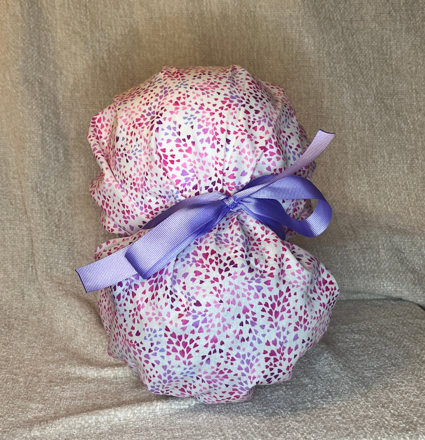 Bouffant/Ponytail: Mini Pink Hearts