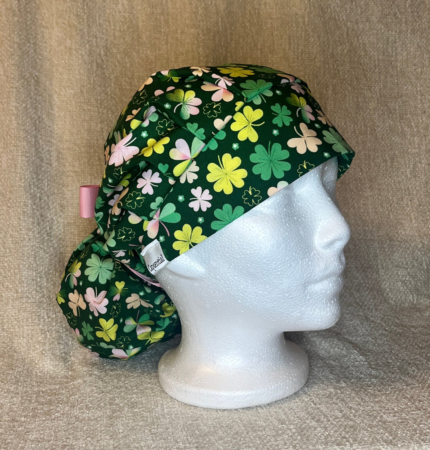 Bouffant/Ponytail: Pink Shamrock