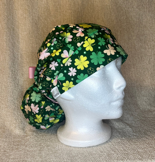 Bouffant/Ponytail: Pink Shamrock