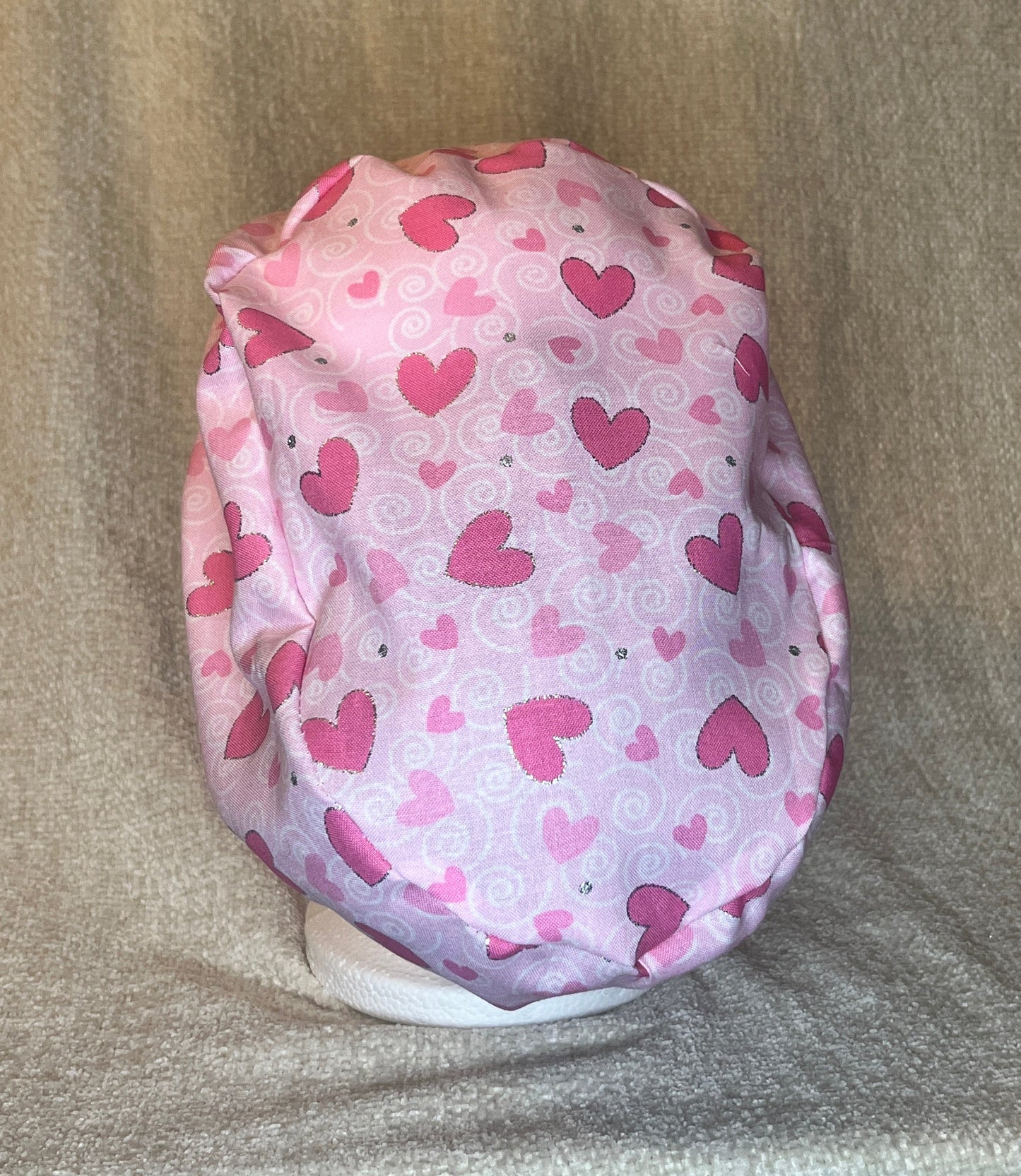 Pink Hearts (Sparkle) Euro Scrub Cap