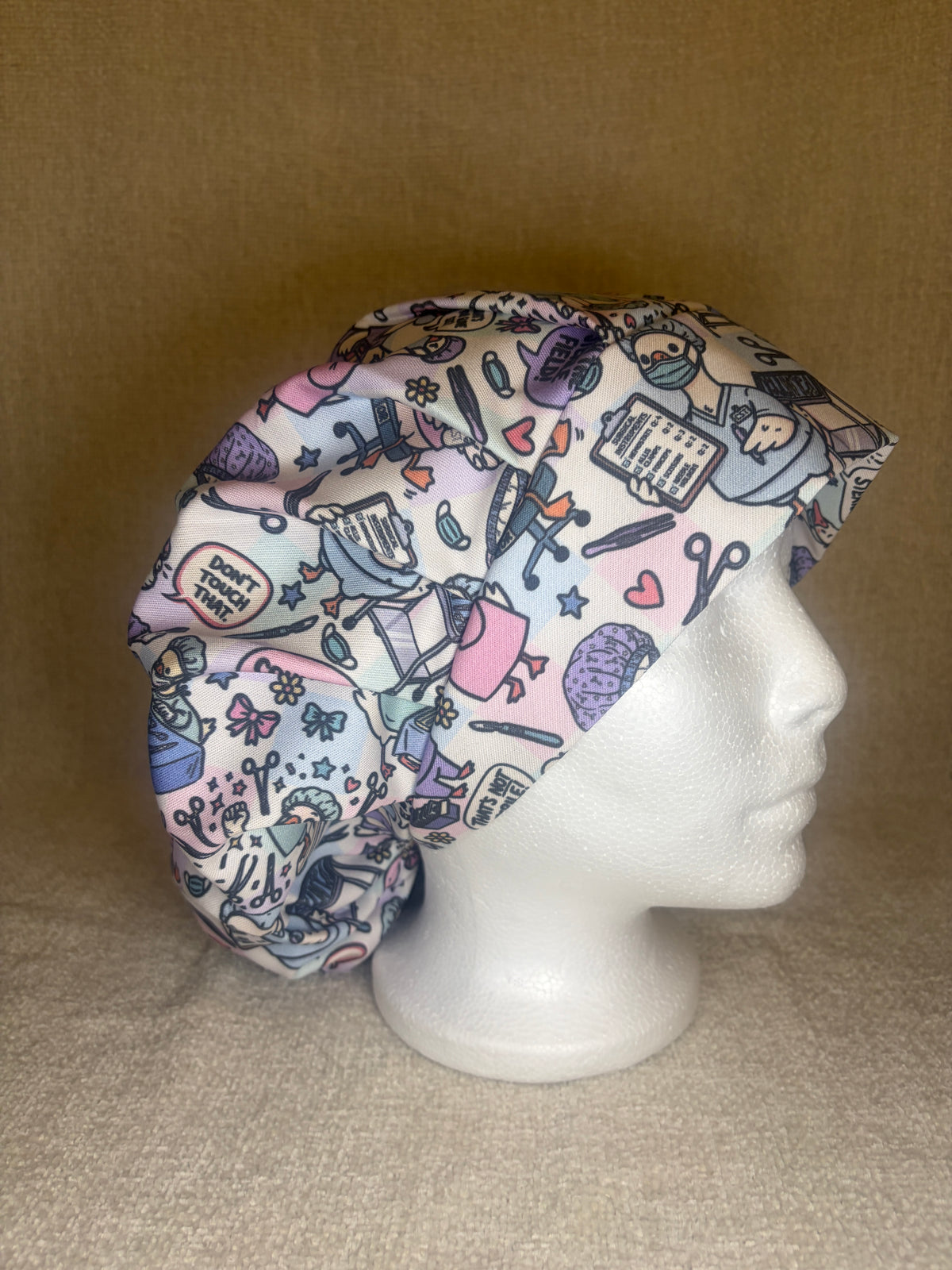 CST Funny Duck Scrub Cap | "Don't Touch the Sterile Field" Surgical Comic Print | Bouffant Scrub Hat