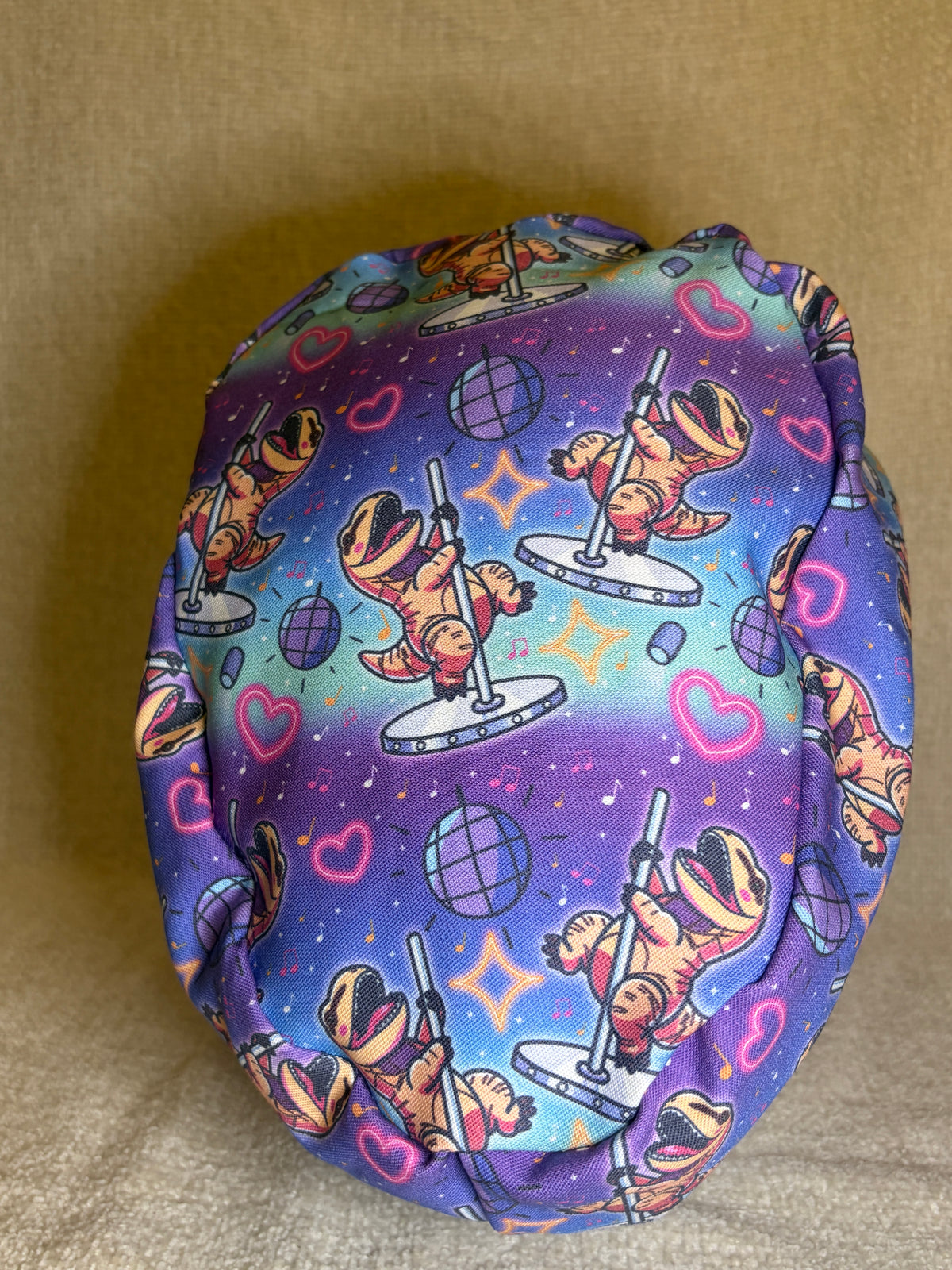 Disco Dinosaur Scrub Cap | Retro Dance Floor Print | Euro Scrub Hat
