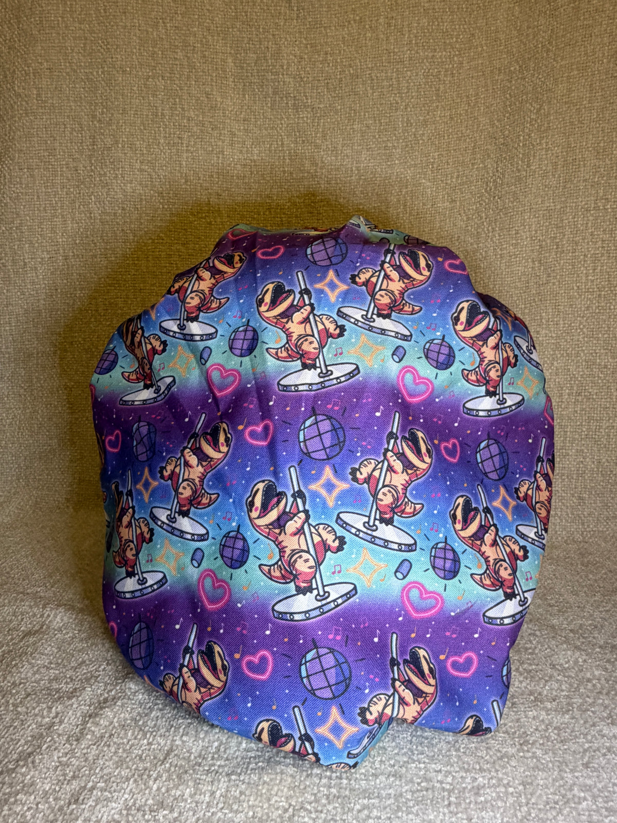 Disco Dinosaur Scrub Cap | Retro Dance Floor Print | Bouffant Scrub Hat