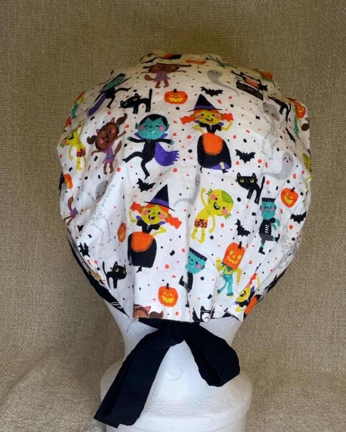 Halloween Costume Party Print Scrub Cap | Tie-Back Style | Capsential