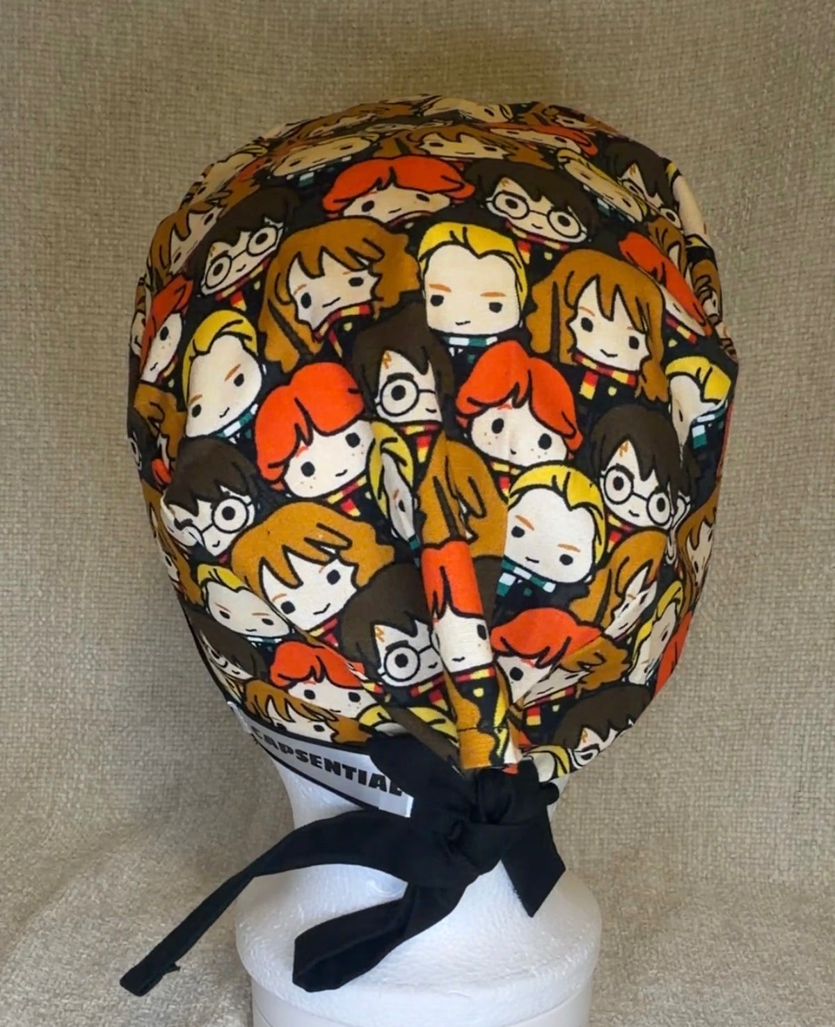 Chibi Wizard School Print Scrub Cap | Tie-Back Style | Capsential