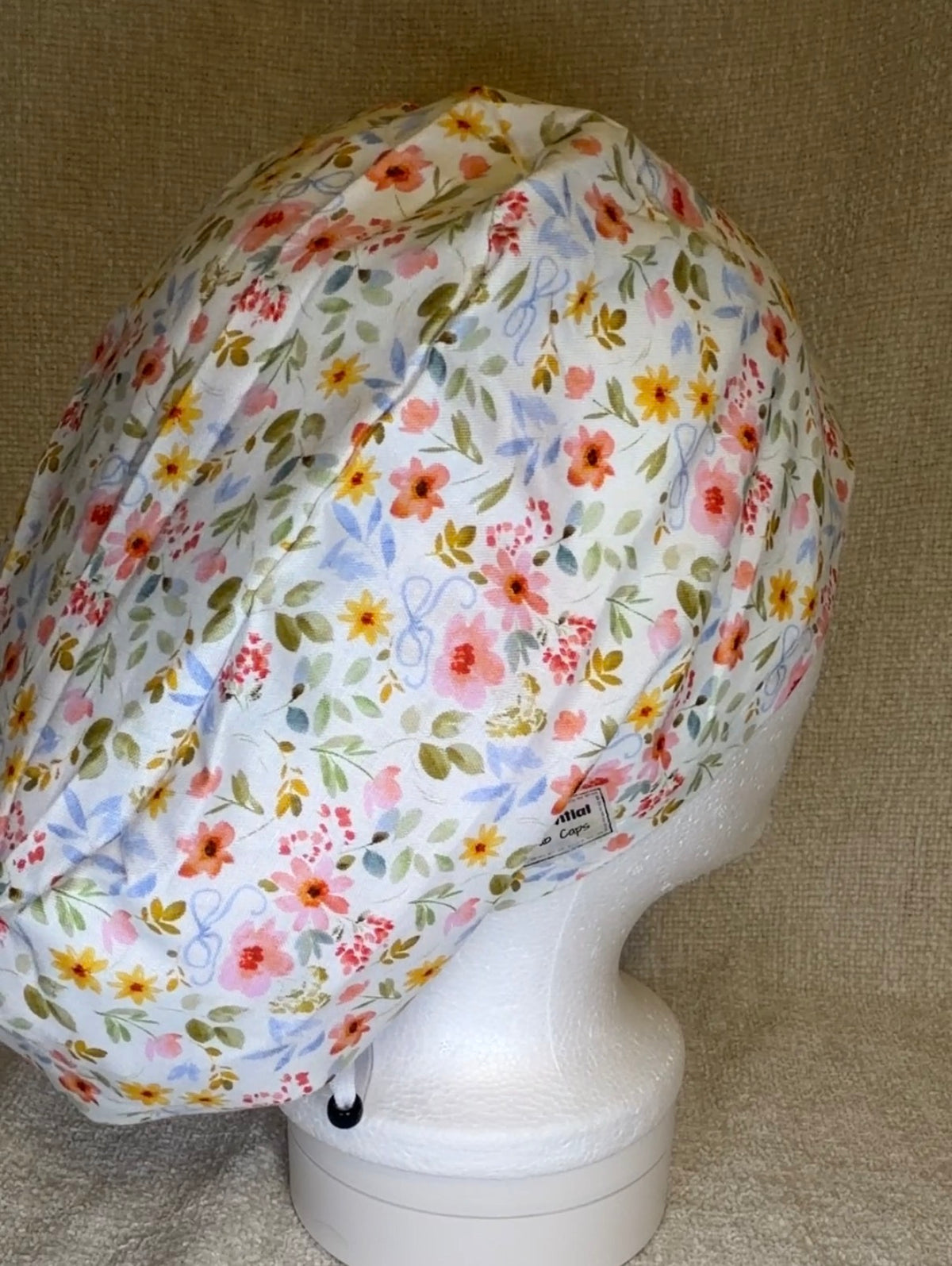 Wildflower Ribbon Watercolor Scrub Cap | Euro Style | Capsential