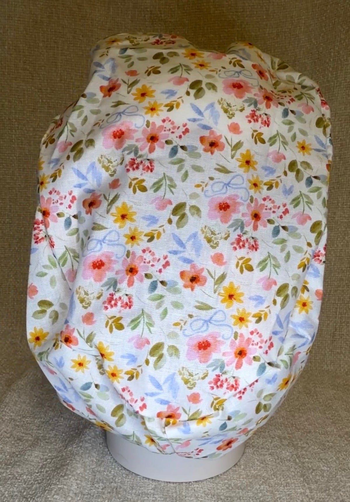 Wildflower Ribbon Watercolor Scrub Cap | Euro Style | Capsential