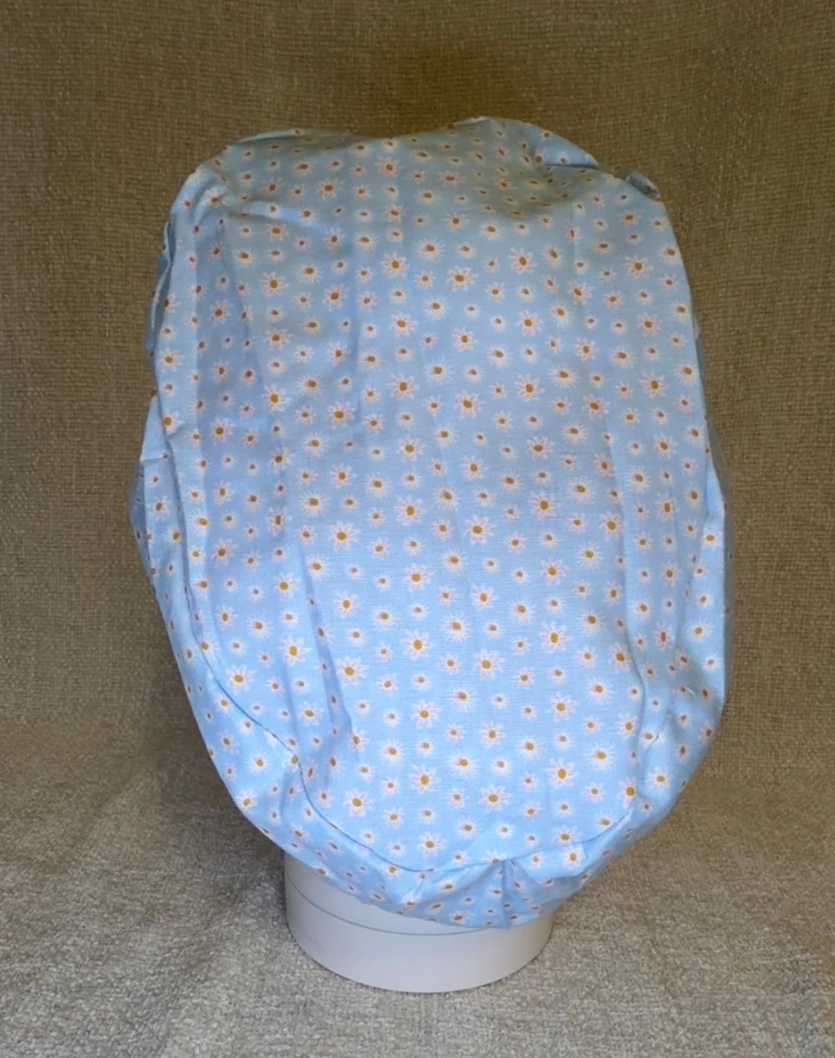 Blue Daisy Print Scrub Cap | Euro Style | Capsential Scrub Caps