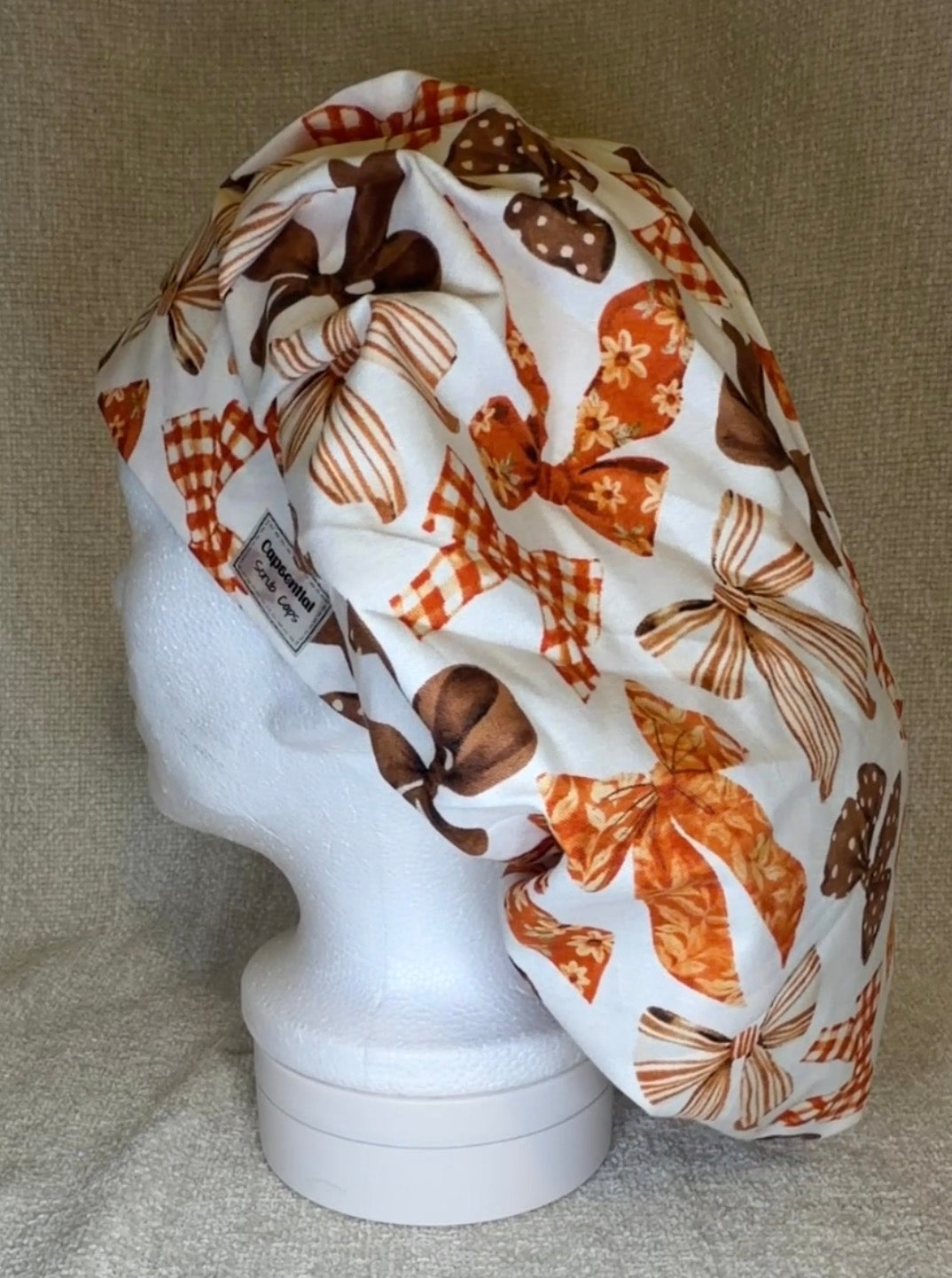 Rustic Bow  Bouffant Scrub Cap | Capsential Scrub Caps
