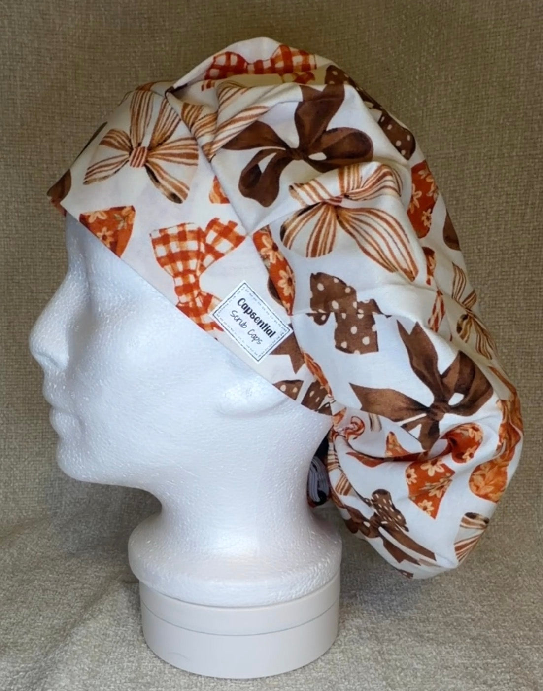 Rustic Bow  Bouffant Scrub Cap | Capsential Scrub Caps