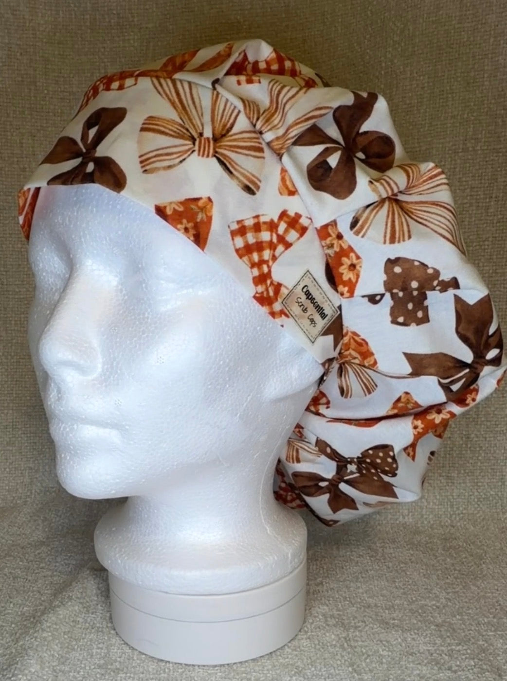 Rustic Bow  Bouffant Scrub Cap | Capsential Scrub Caps