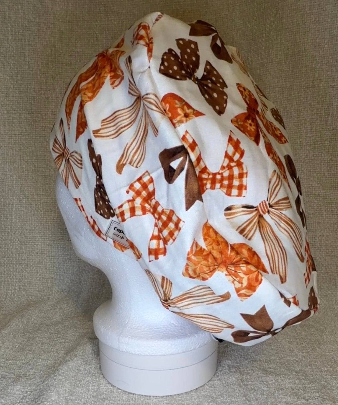 Rustic Bow Euro Scrub Cap | Euro Style | Capsential Scrub Caps