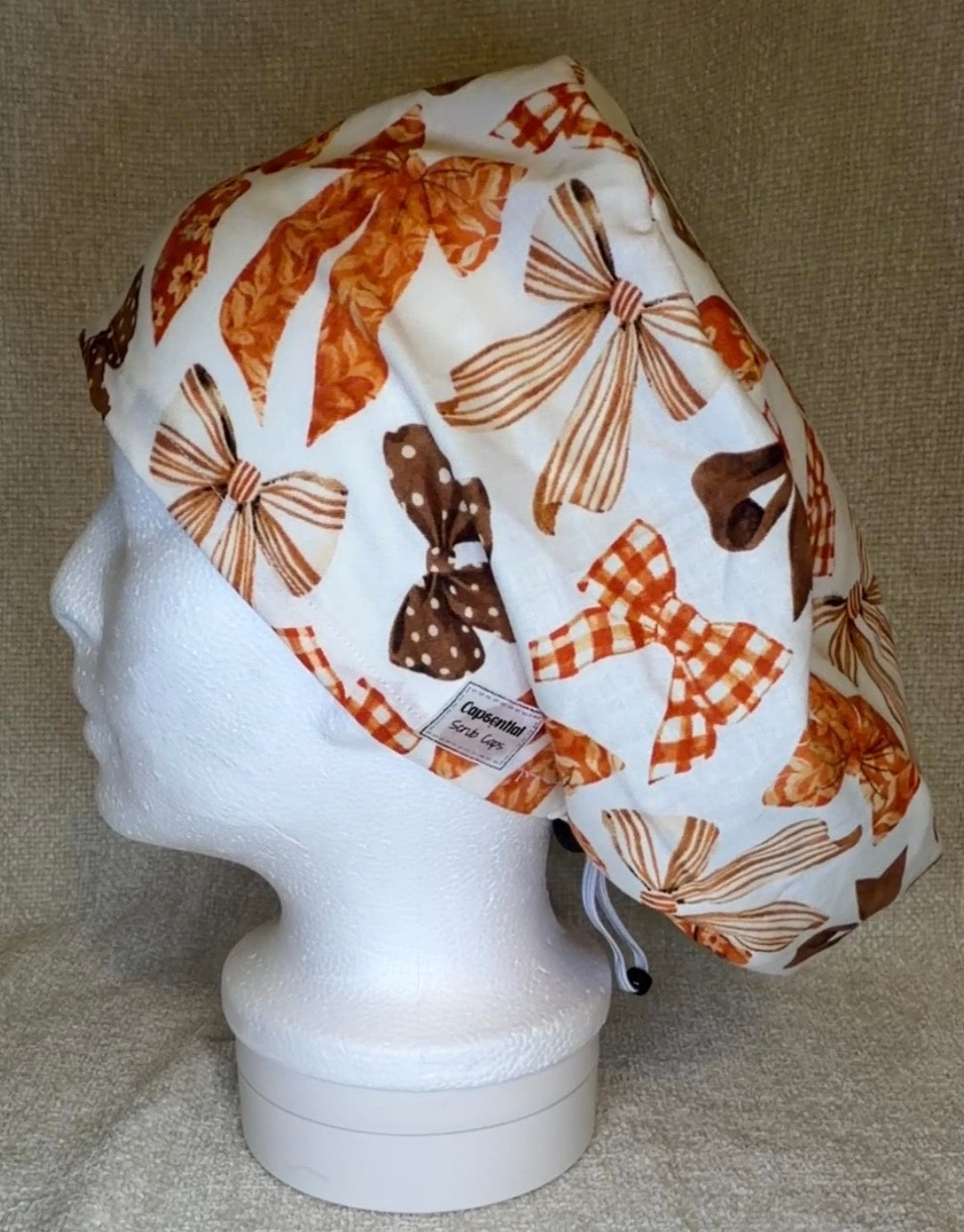 Rustic Bow Euro Scrub Cap | Euro Style | Capsential Scrub Caps