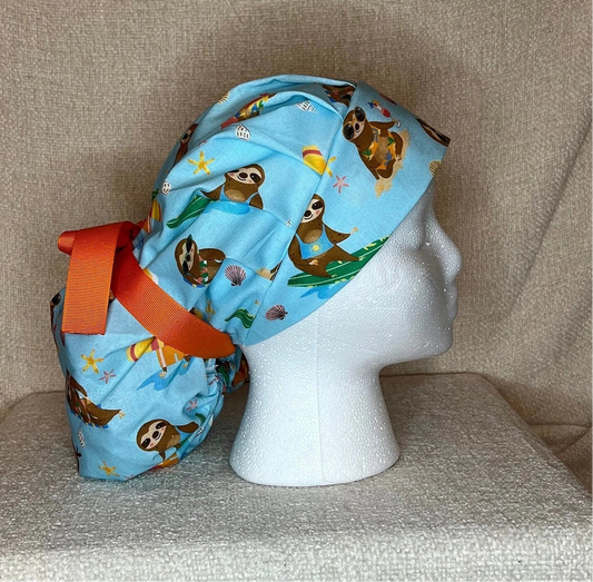 Bouffant/Ponytail: Beach Sloths