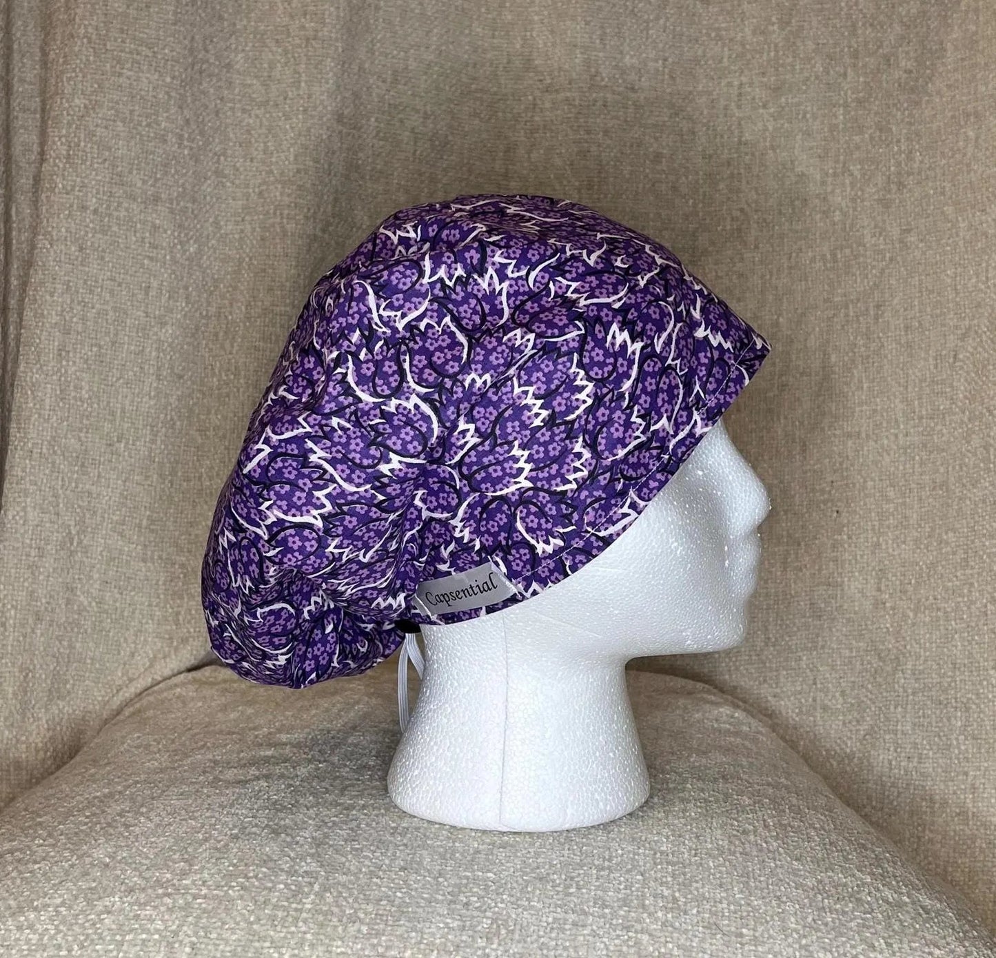 Purple Tulips Euro Scrub Cap