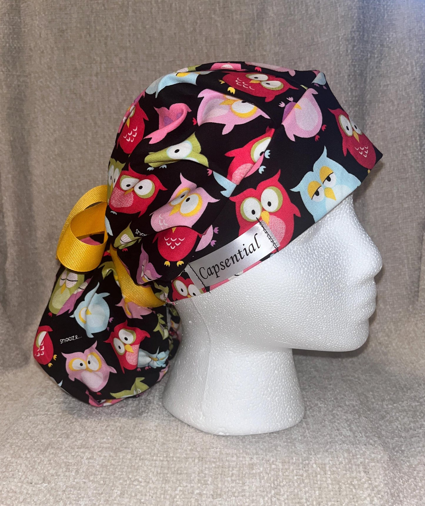 Bouffant/Ponytail: Sleepy Owls