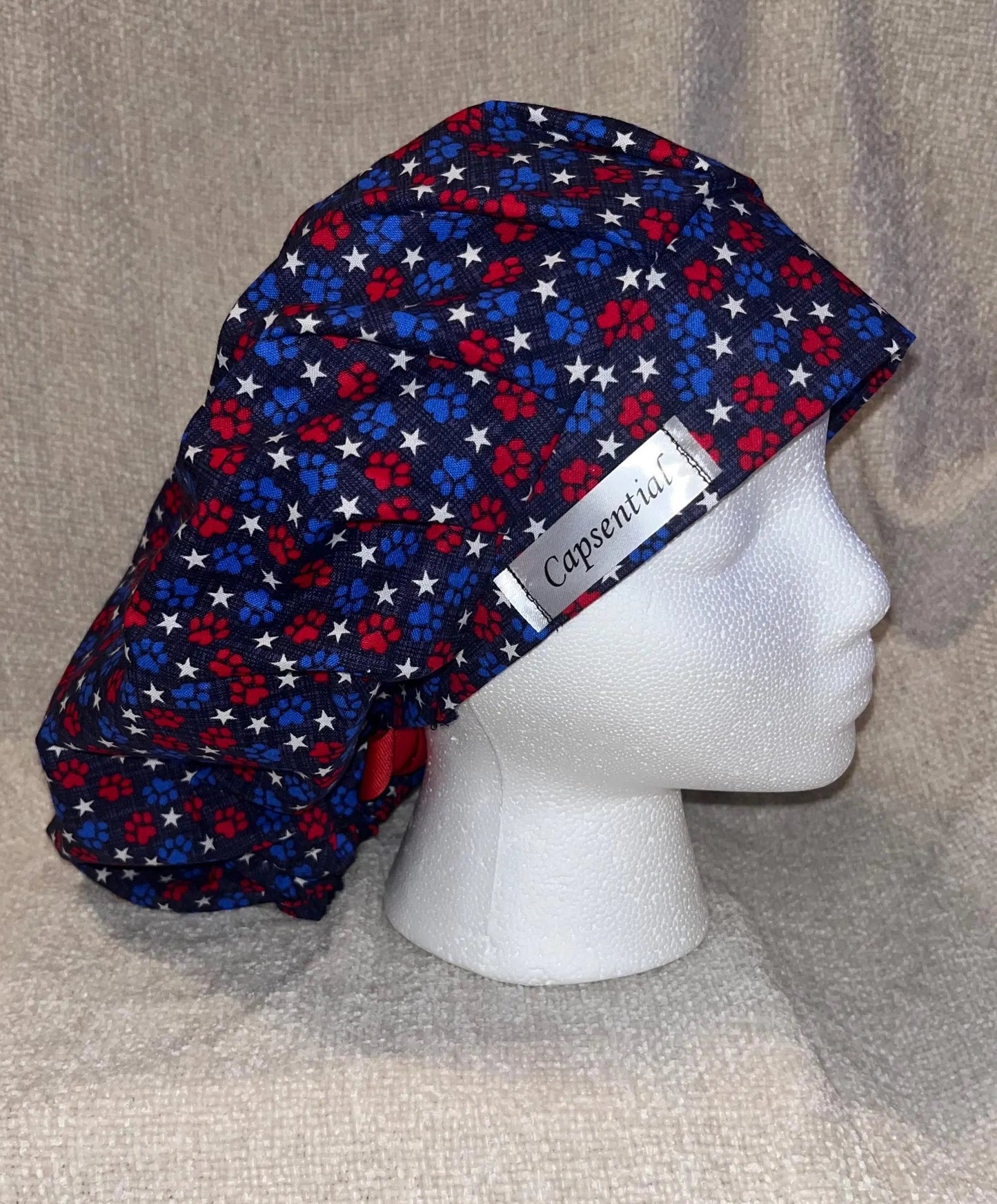 Bouffant/Ponytail: 4th of July Paws